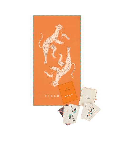 Seabed Towel + Playing Cards Set (Orchard Orange)