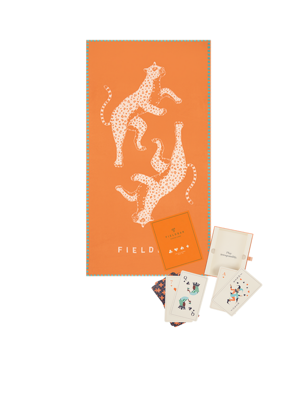 Seabed Towel + Playing Cards Set (Orchard Orange)