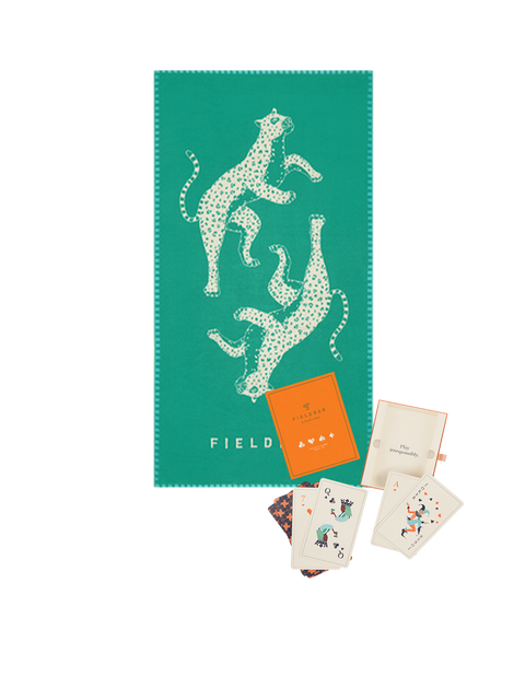 Seabed Towel + Playing Cards Set (Parisian Green)