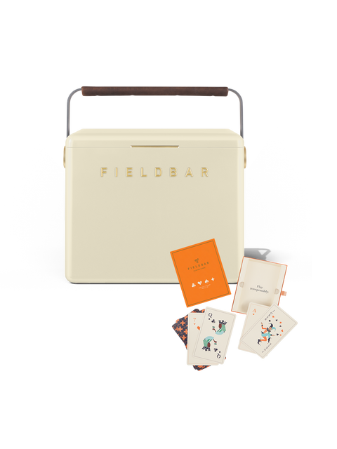 Gin Trunk + Playing Cards Set (Safari White)