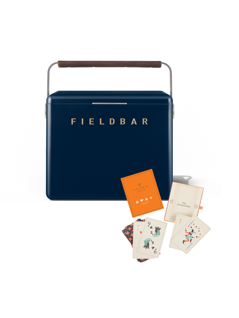 Gin Trunk + Playing Cards Set (Sea Boat Blue)